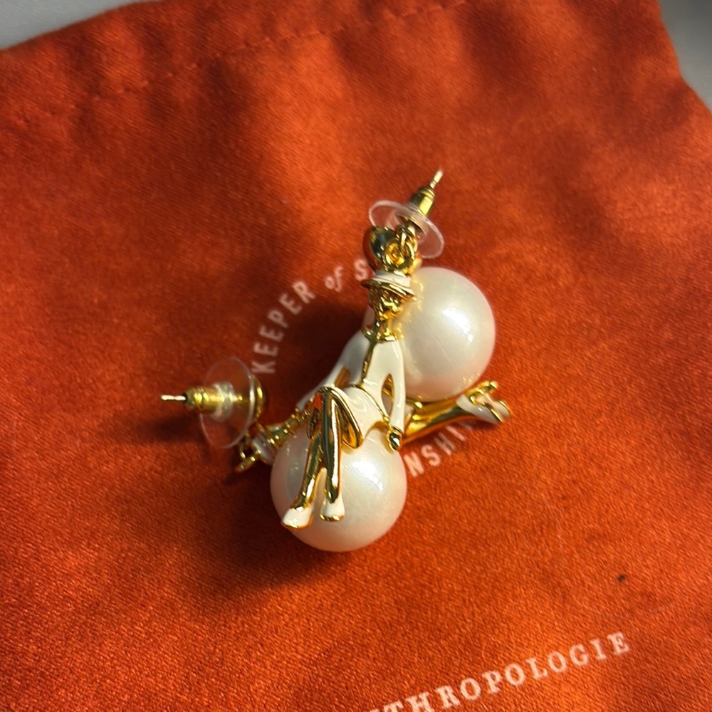 Anthropologie Gold and Pearl Earrings
